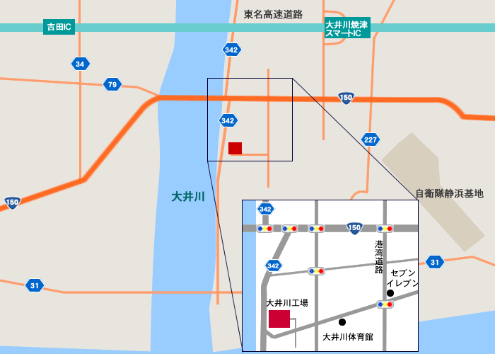 大井川工場アクセスマップ